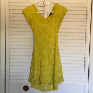 CUTE YELLOW BACK CUT OUT DRESS